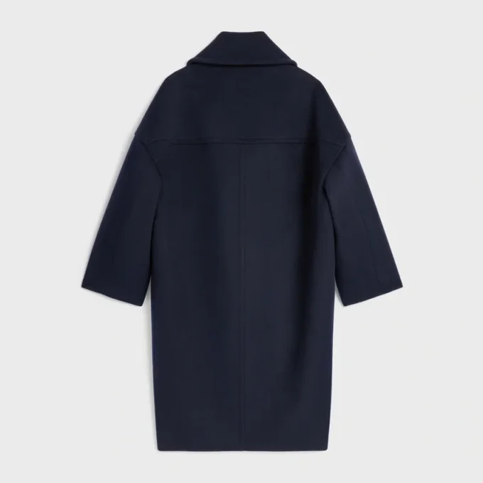 Abrigo largo tipo peacoat de fieltro de lana Abrigo largo tipo peacoat de fieltro de lana