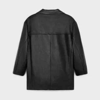 Abrigo tipo carcoat en piel de cordero suave