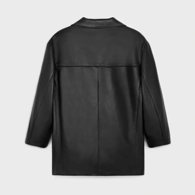 Abrigo tipo carcoat en piel de cordero suave