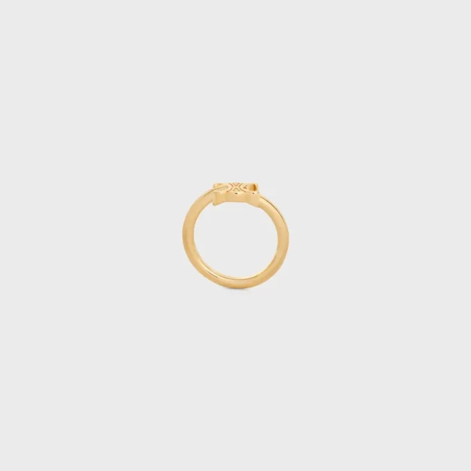Anillo asimétrico Triomphe en latón con acabado dorado Anillo asimétrico Triomphe en latón con acabado dorado