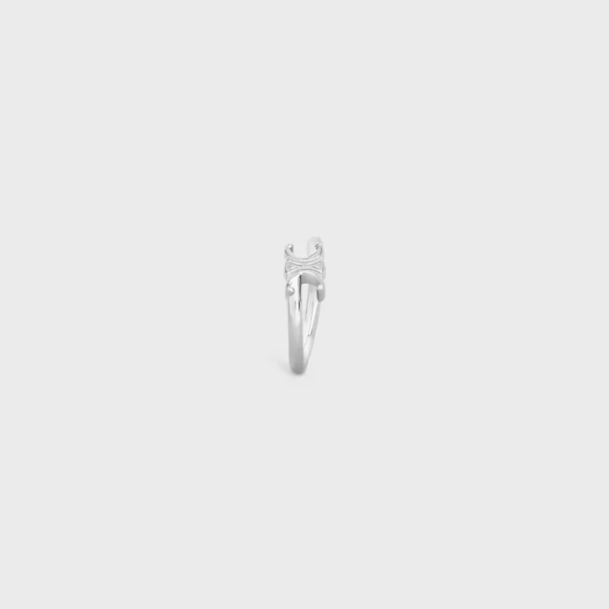 Anillo asimétrico Triomphe en latón con acabado en rodio Anillo asimétrico Triomphe en latón con acabado en rodio