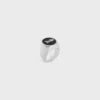 Anillo de sello CELINE Sulky en esmalte y latón con acabado en rodio