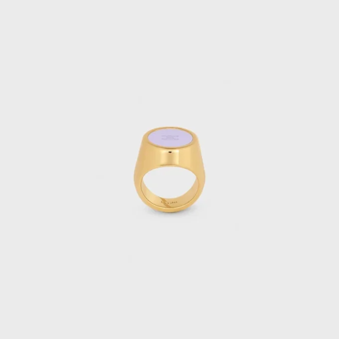 Anillo de sello Triomphe en barniz y latón con acabado dorado Anillo de sello Triomphe en barniz y latón con acabado dorado