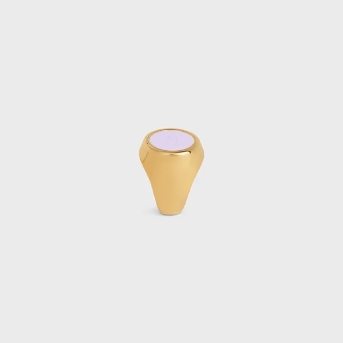 Anillo de sello Triomphe en barniz y latón con acabado dorado Anillo de sello Triomphe en barniz y latón con acabado dorado