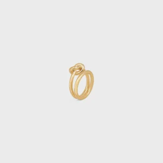 Anillo doble Knot en latón con acabado dorado