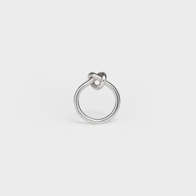 Anillo Knot en latón con acabado de rodio Anillo Knot en latón con acabado de rodio