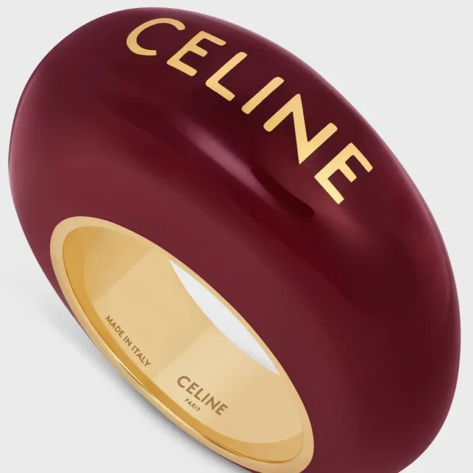 Anillo Sulky de CELINE en esmalte y latón con acabado dorado