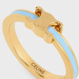Anillo Triomphe en esmalte y latón con acabado dorado Anillo Triomphe en esmalte y latón con acabado dorado