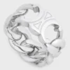 Anillo Triomphe Gourmette en latón con acabado en rodio