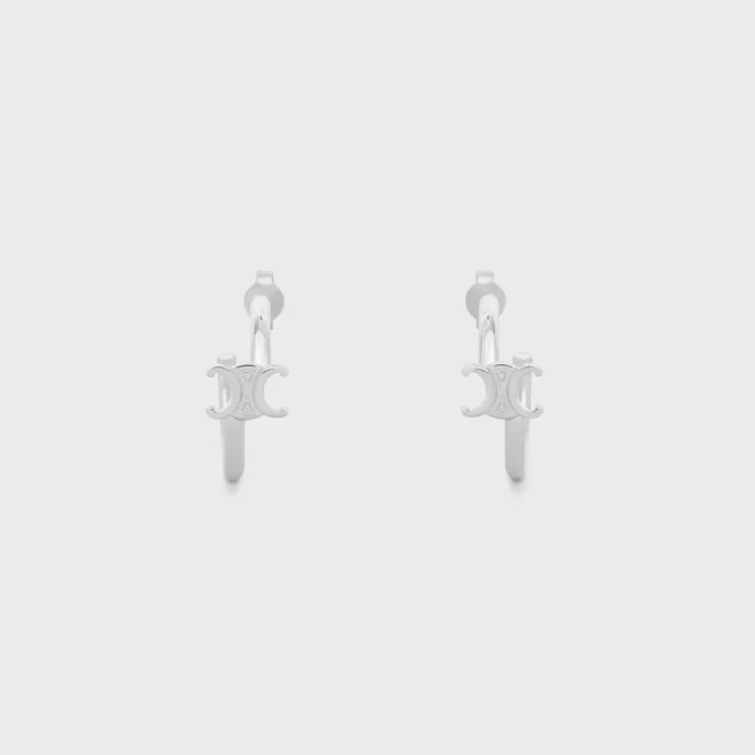 Aros asimétricos Triomphe en latón con acabado en rodio Aros asimétricos Triomphe en latón con acabado en rodio