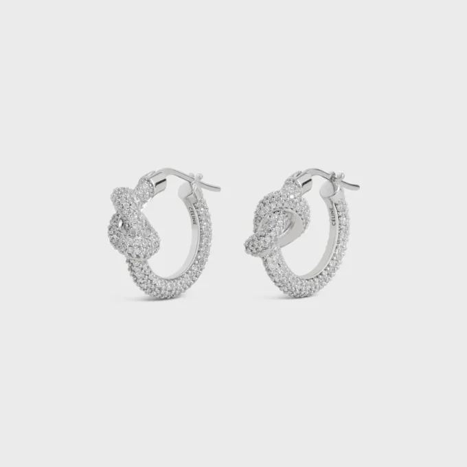 Aros Knot Sparkle en strass y latón con acabado en rodio Aros Knot Sparkle en strass y latón con acabado en rodio