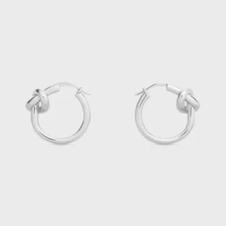 Aros pequeños Knot en latón con acabado de rodio