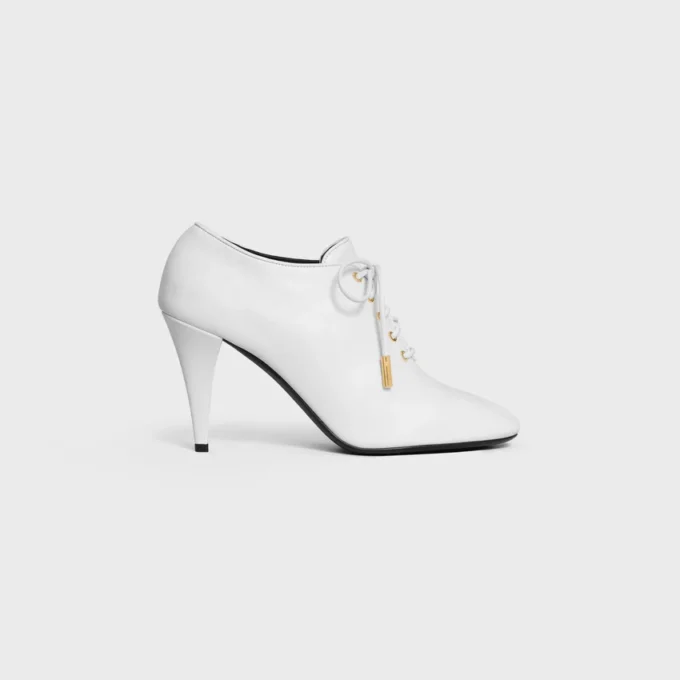 Bailarinas con cordones y tacón Oxford, de piel de becerro – Curtido vegetal