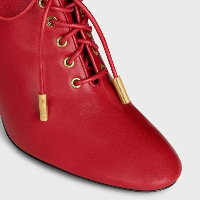 Bailarinas con cordones y tacón Oxford, de piel de becerro – Curtido vegetal