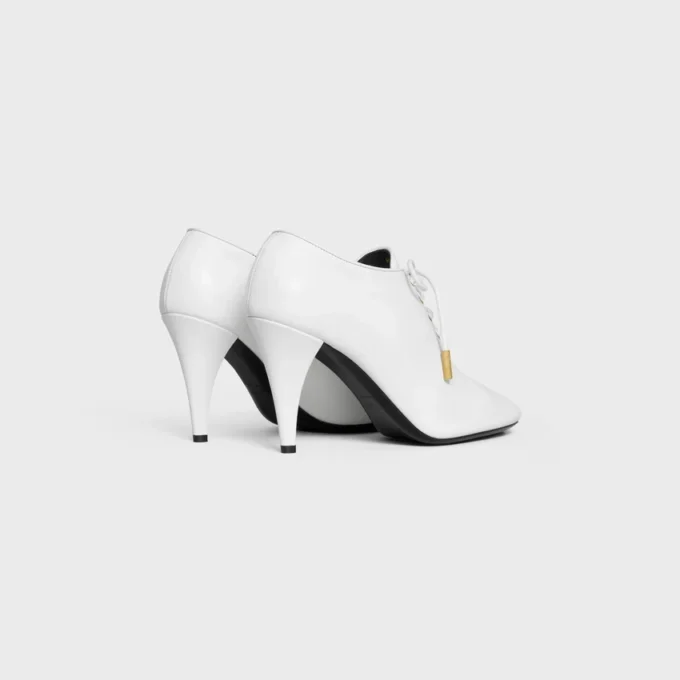 Bailarinas con cordones y tacón Oxford, de piel de becerro – Curtido vegetal