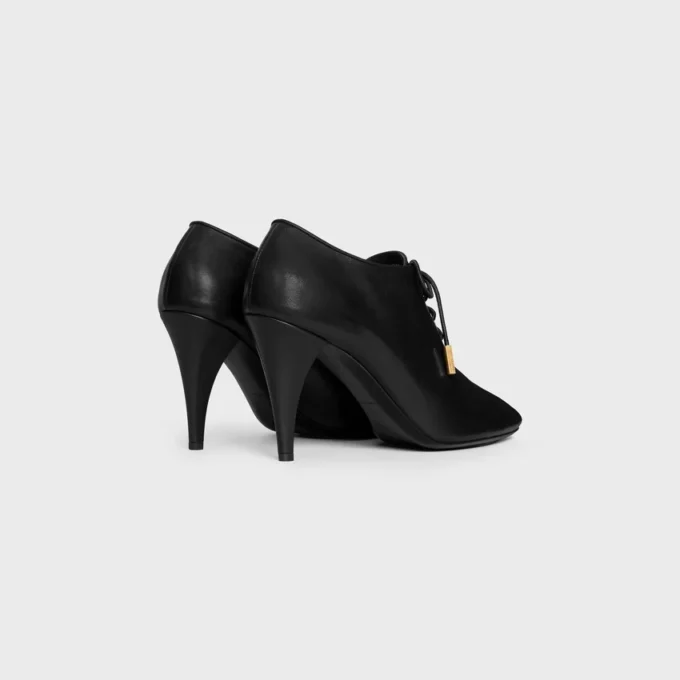 Bailarinas con cordones y tacón Oxford, de piel de becerro – Curtido vegetal