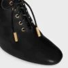Bailarinas con cordones y tacón Oxford, de piel de becerro – Curtido vegetal