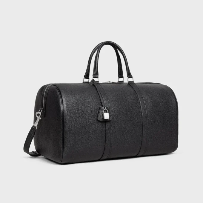 Bolsa de viaje grande en piel de becerro granulada
