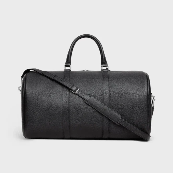 Bolsa de viaje grande en piel de becerro granulada