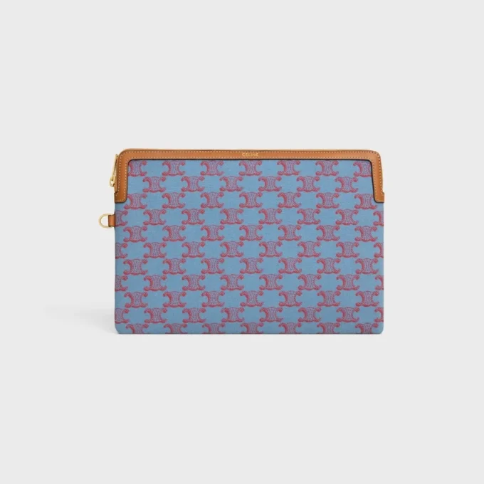 Bolsita con correa Cuir Triomphe en tejido con estampado Triomphe integral Bolsita con correa Cuir Triomphe en tejido con estampado Triomphe integral