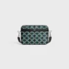 Bolso bandolera pequeño en Triomphe Canvas a rayas y piel de becerro