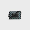 Bolso bandolera pequeño en Triomphe Canvas a rayas y piel de becerro