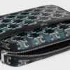 Bolso bandolera pequeño en Triomphe Canvas a rayas y piel de becerro