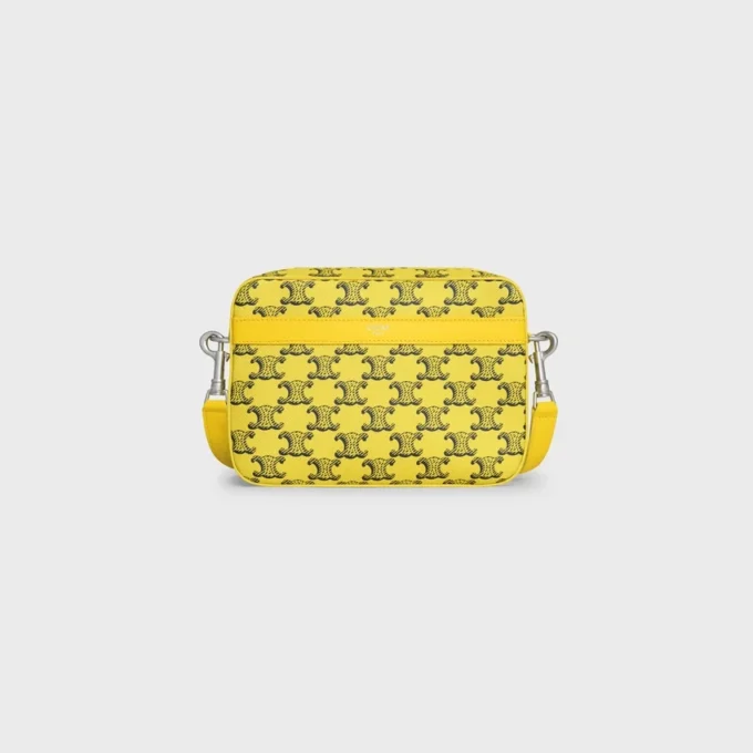 Bolso bandolera pequeño en Triomphe Canvas y piel de becerro