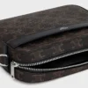 Bolso bandolera pequeño en Triomphe Canvas y piel de becerro