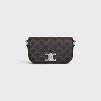 Bolso bandolera pequeño Triomphe en Triomphe Canvas y piel de becerro