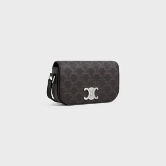Bolso bandolera pequeño Triomphe en Triomphe Canvas y piel de becerro