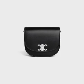 Bolso Besace Triomphe mediano en piel de becerro natural flexible
