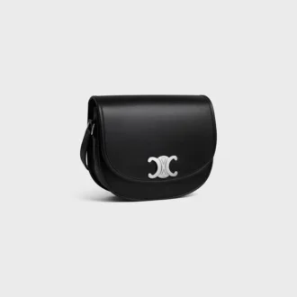 Bolso Besace Triomphe mediano en piel de becerro natural flexible
