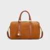 Bolso Boston grande en piel de becerro anteada Bolso Boston grande en piel de becerro anteada