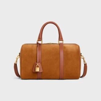Bolso Boston grande en piel de becerro anteada