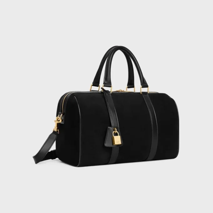 Bolso Boston grande en piel de becerro anteada