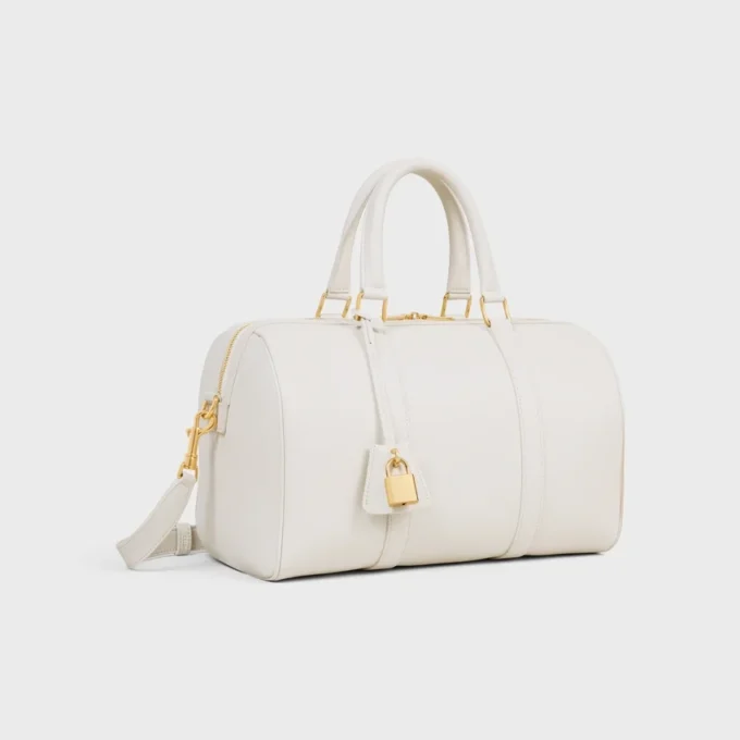 Bolso Boston grande en piel de becerro granulada flexible