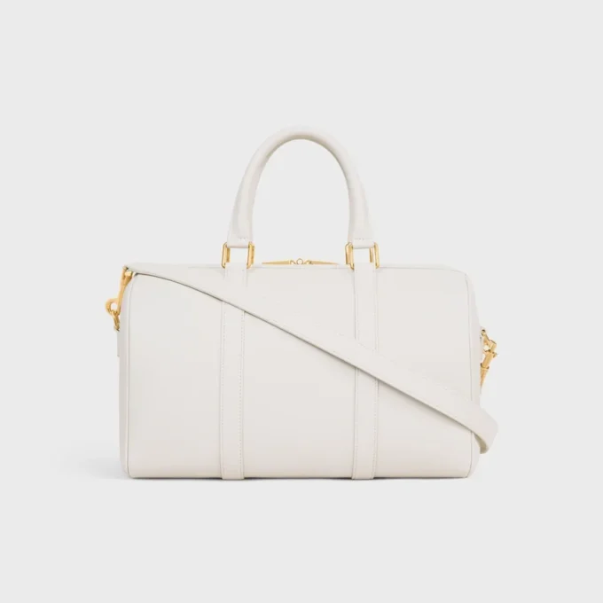 Bolso Boston grande en piel de becerro granulada flexible