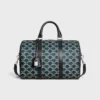 Bolso Boston grande en Triomphe Canvas a rayas y piel de becerro Bolso Boston grande en Triomphe Canvas a rayas y piel de becerro