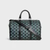 Bolso Boston grande en Triomphe Canvas a rayas y piel de becerro Bolso Boston grande en Triomphe Canvas a rayas y piel de becerro