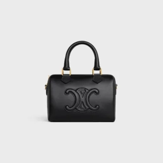 Bolso Boston pequeño en piel de becerro lisa