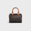 Bolso Boston pequeño en Triomphe Canvas y piel de becerro