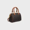 Bolso Boston pequeño en Triomphe Canvas y piel de becerro