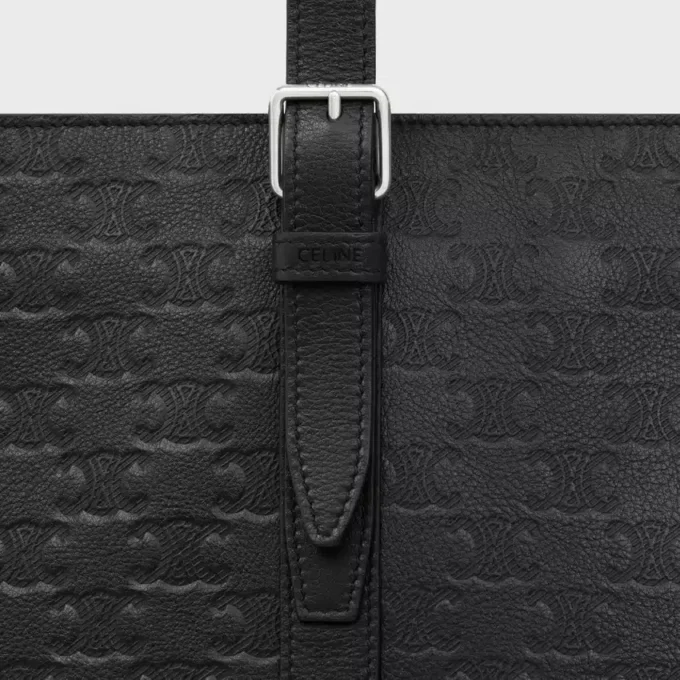 Bolso Cabas con hebilla en piel de becerro con relieve Triomphe