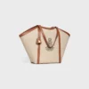 Bolso Cabas grande de tejido con bordado de anclas y piel de becerro Bolso Cabas grande de tejido con bordado de anclas y piel de becerro