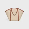 Bolso Cabas grande de tejido con bordado de anclas y piel de becerro Bolso Cabas grande de tejido con bordado de anclas y piel de becerro
