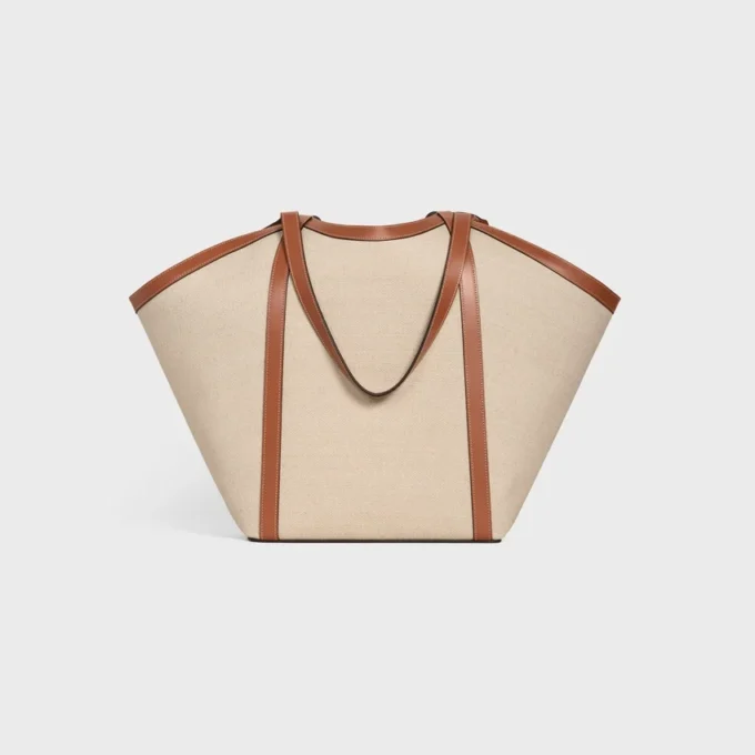 Bolso Cabas grande de tejido con bordado de anclas y piel de becerro Bolso Cabas grande de tejido con bordado de anclas y piel de becerro