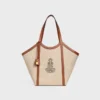 Bolso Cabas grande de tejido con bordado de anclas y piel de becerro Bolso Cabas grande de tejido con bordado de anclas y piel de becerro