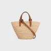 Bolso CELINE Classic Panier en rafia y piel de becerro Nano Supple