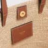 Bolso CELINE Classic Panier en rafia y piel de becerro Nano Supple